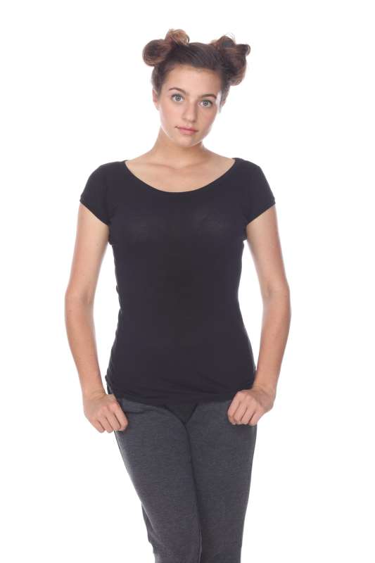 5001 Junior's Cap Sleeve Scoop Neck Tee