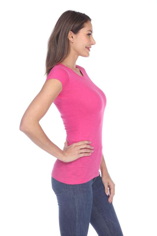 6050 Juniors Cap Sleeve Cotton Slub Tee