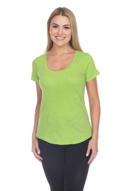 1201 Junior's Cotton Nub Scoop Neck Tee with Curve Hem