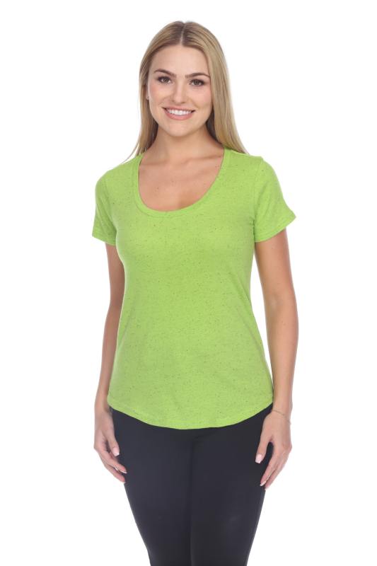 1201 Junior's Cotton Nub Scoop Neck Tee with Curve Hem