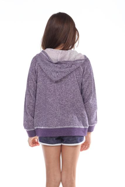 8902G Girls French Terry Llong Sleeve Zip Hoodie
