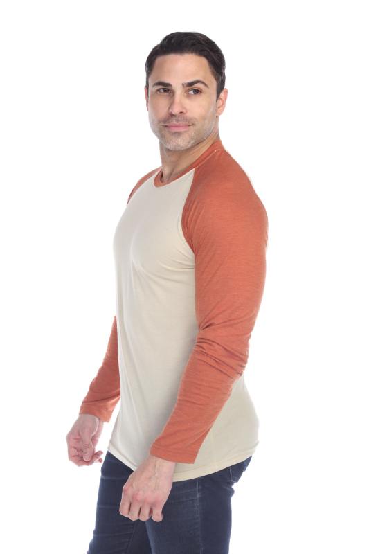 3701 Men's Long Sleeve CVC Blended Crew Neck Raglan