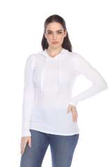 6101 Junior's Long Sleeve Waffle Thermal Hoodie