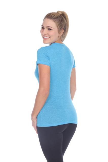 3800 Junior's Short Sleeve Poly Linen Crew Neck Tee