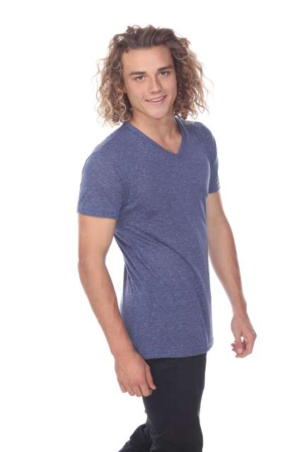 3702 Men's Poly Linen Blend V-Neck Tee