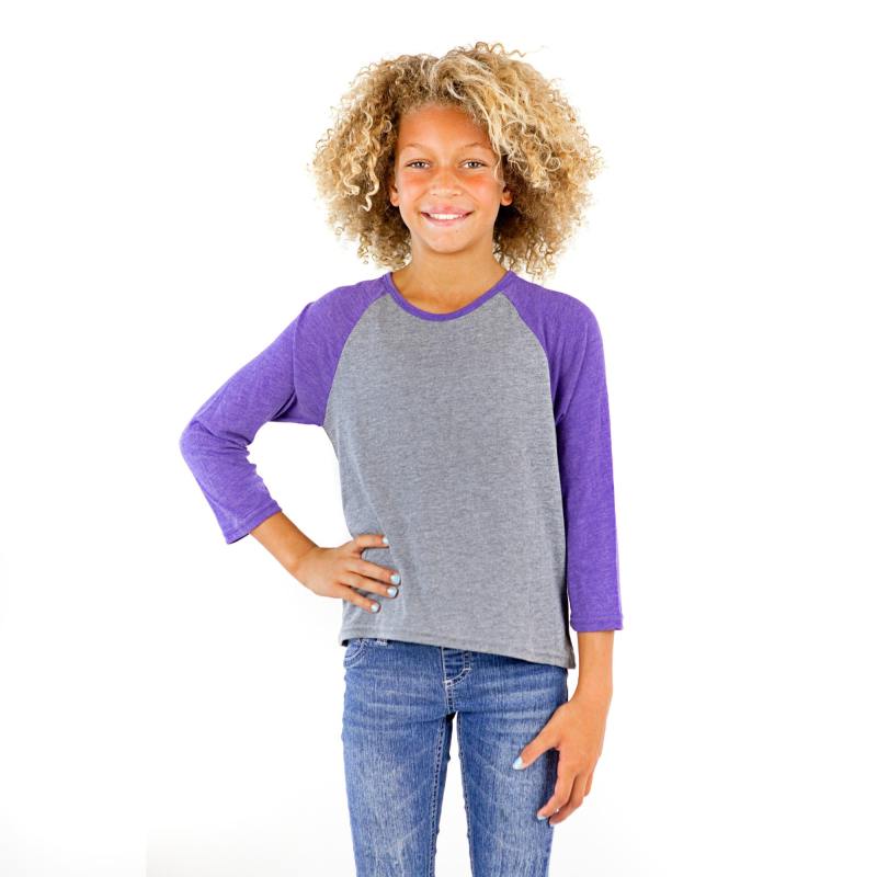 9206 Girls Tri Blend Hi-Lo Raglan