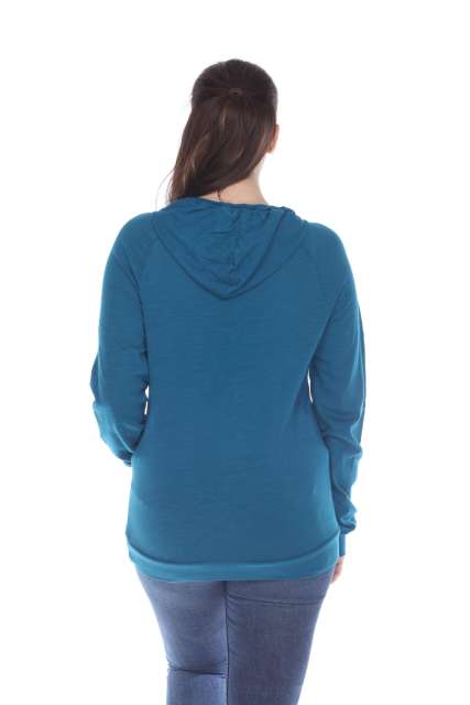 6152 Junior's Long Sleeve Cotton Slub Zip-Up Hoodie