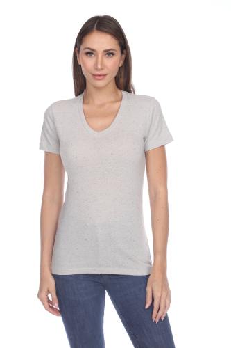 1203 Junior's Cotton Nub Short Sleeve Regular V-Neck Tee