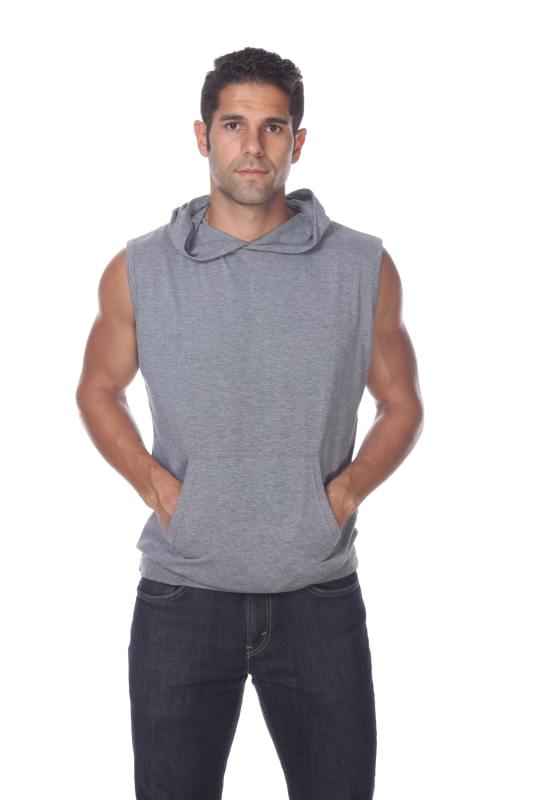 3758 Men's Tri Blend Sleeveless Hoodie