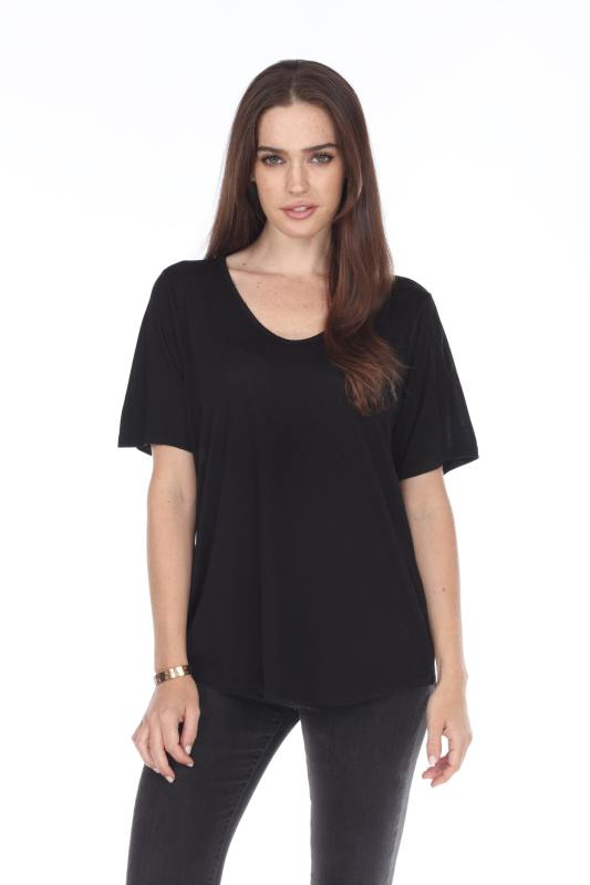 3303 Junior's Relaxed Modal V-Neck Tee