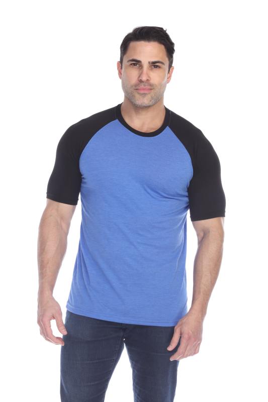 3601 Men's Short Sleeve CVC Blended Crew Neck Raglan