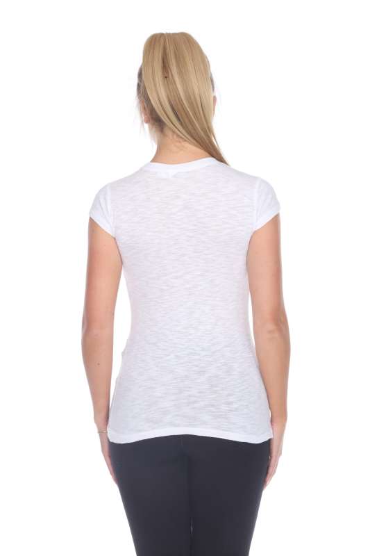 6050 Juniors Cap Sleeve Cotton Slub Tee