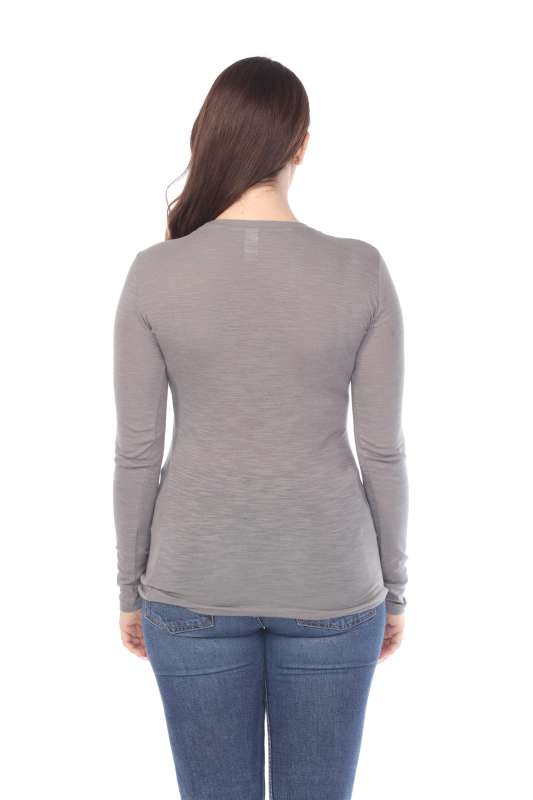 6150 Junior's Long Sleeve Cotton Slub Crewneck Tee