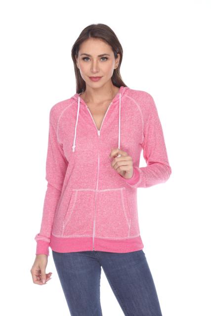 8902 Juniors French Terry Long Sleeve Zip Hoodie