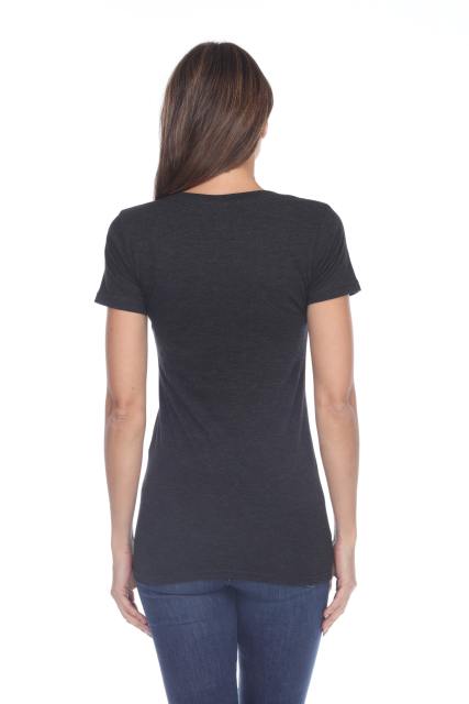 3203 Junior's Tri Blend Short Sleeve Deep V-Neck Tee