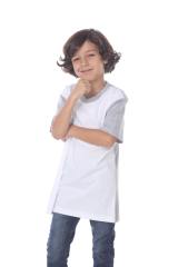 9607 Boy's Color Block V Neck Tee
