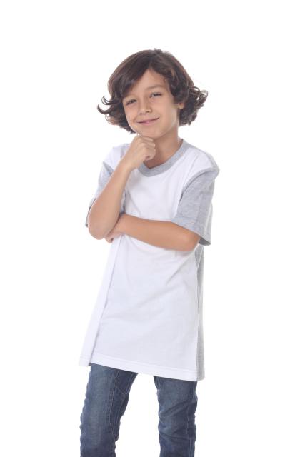 9607 Boy's Color Block V Neck Tee