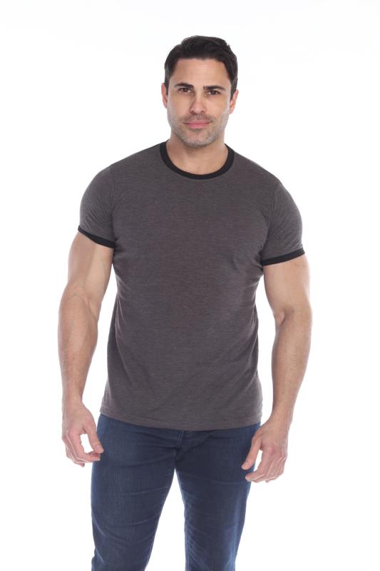 3602 Men's Short Sleeve CVC Blended Crew Neck Ringer Tee