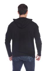 8705 Men's Long Sleeve Hooded Cotton Slub Pullover