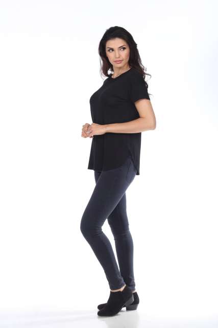 7250  Ladies Fancy Curved Side Short Sleeve Tee