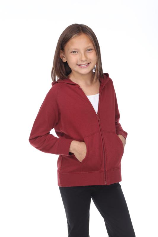 8902G Girls French Terry Llong Sleeve Zip Hoodie