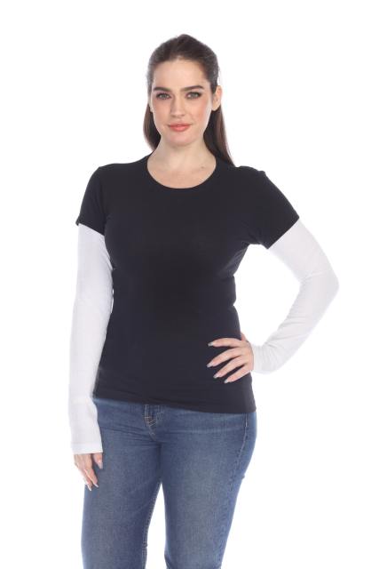 4160 Junior's Long Sleeve Jersey/Thermal 2-fer