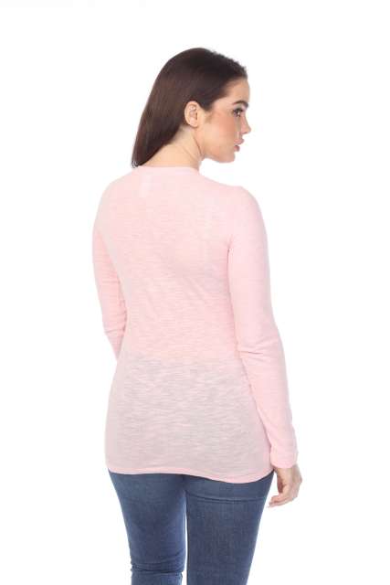 6150 Junior's Long Sleeve Cotton Slub Crewneck Tee
