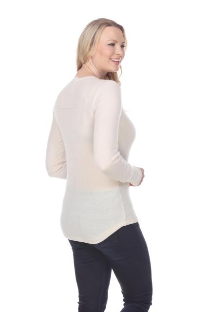7610 Ladies Long Sleeve Crew Neck Tee With Exposed Thumb Cuff