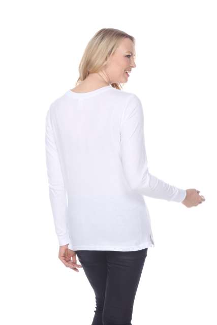 7110 Ladies Long Sleeve Crew Neck Tee with Side Vents