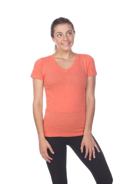 1203 Junior's Cotton Nub Short Sleeve Regular V-Neck Tee