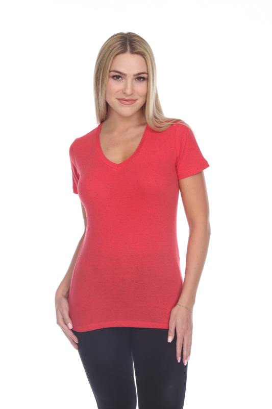 1203 Junior's Cotton Nub Short Sleeve Regular V-Neck Tee