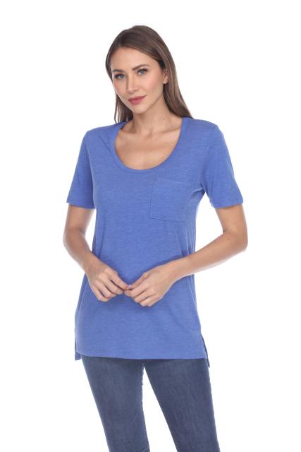 3207 Junior's Tri-blend Essential Hi-Lo Pocket Tee