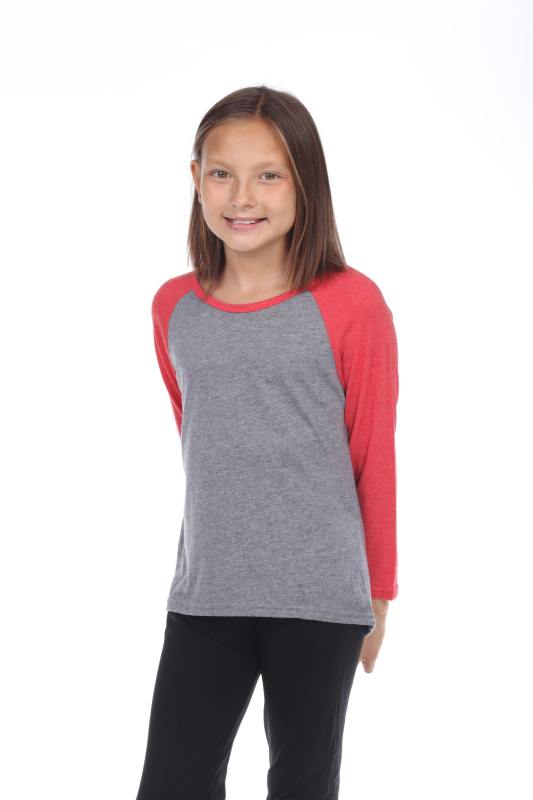 9206 Girls Tri Blend Hi-Lo Raglan