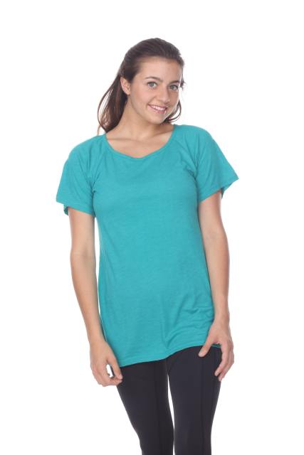 3002 Junior's Scoop Neck Short Sleeve Boxy Straight Tee