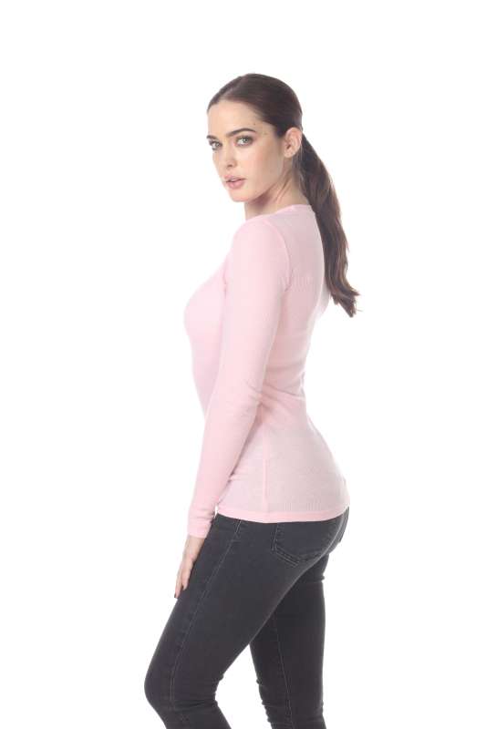6100 Junior's Long Sleeve Thermal Crew Neck Tee