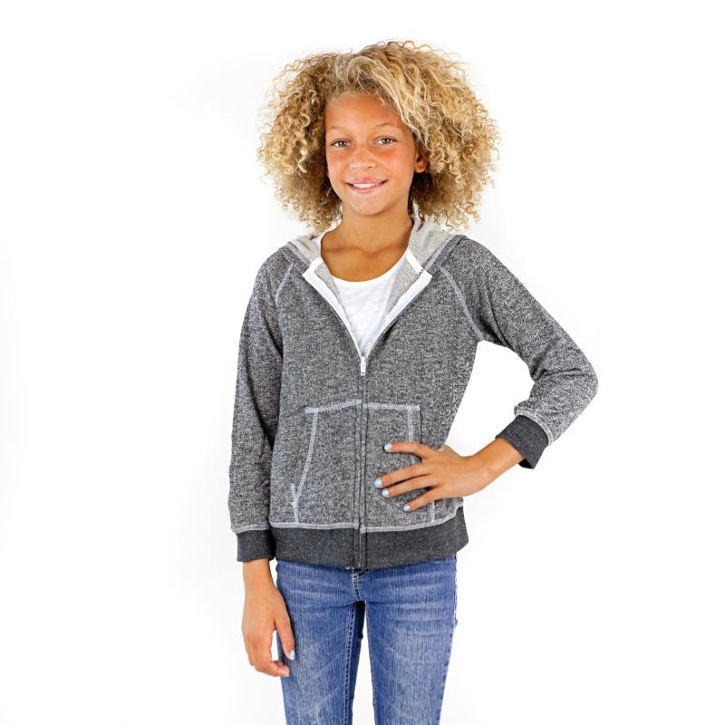 8902G Girls French Terry Llong Sleeve Zip Hoodie
