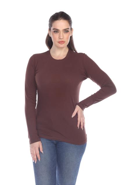 1100 Junior's Long Sleeve Crew Neck Tee