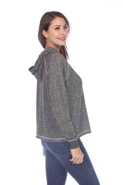 8906 Junior's French Terry Boxy Hoodie Pullover