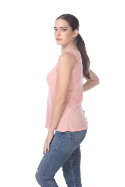 3311 Junior's Poly VIscose Tank Top with Slit Back