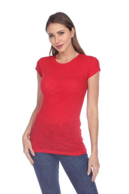 6050 Juniors Cap Sleeve Cotton Slub Tee