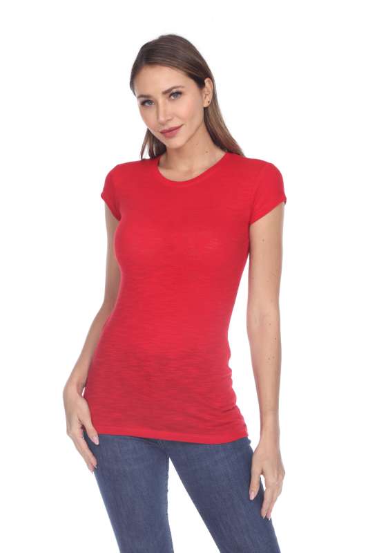 6050 Juniors Cap Sleeve Cotton Slub Tee