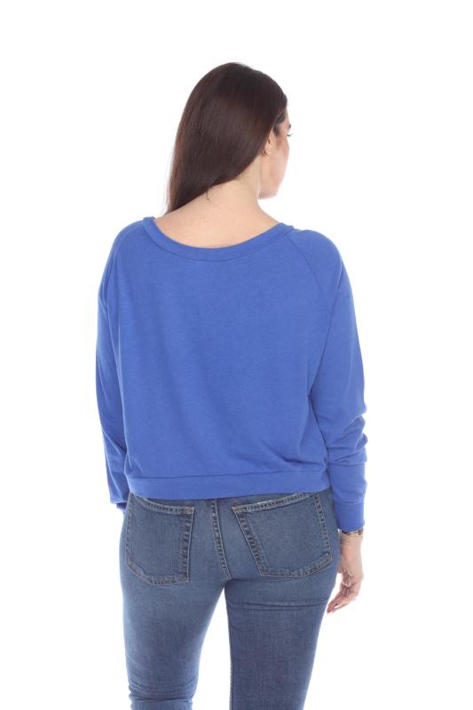 3904 Junior's Bamboo Blend Crop Long Sleeve Pullover