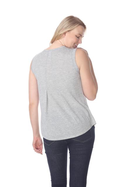 7311 Ladies Poly Viscose Pleated Back Tank Top