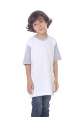 9607 Boy's Color Block V Neck Tee