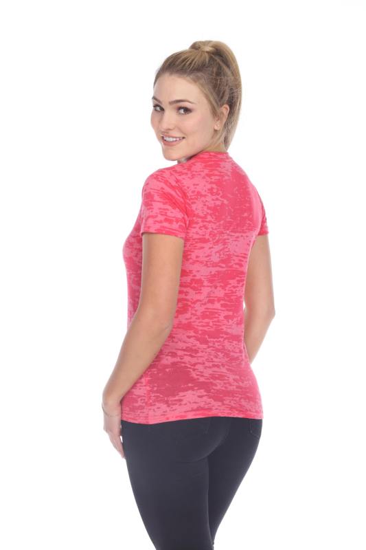 3503 Junior's Burnout V Neck Tee