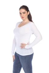 1103 Junior's Long Sleeve Tear Drop V-Neck Tee