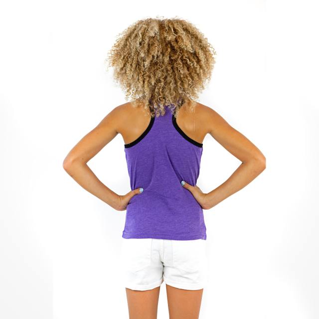 9207 Girls Tri Blend Contrast Racerback Tank