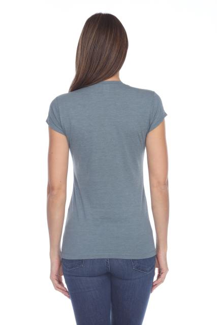 3000 Junior's Cap Sleeve CVC Blended Crew Neck Tee