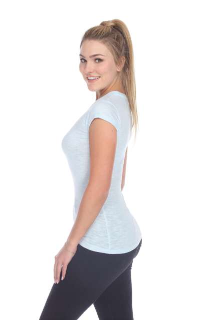 6050 Juniors Cap Sleeve Cotton Slub Tee