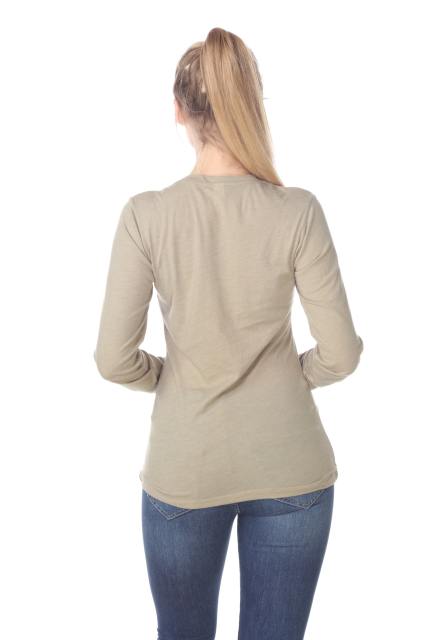 3100 Junior's Long Sleeve CVC Blended Crew Neck Tee